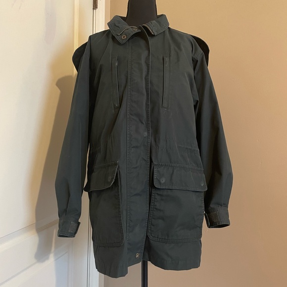Vintage Lands’ End Jacket Size 6/8 Field Barn Chore Coat Wool Lined Green 90s - Picture 4 of 7
